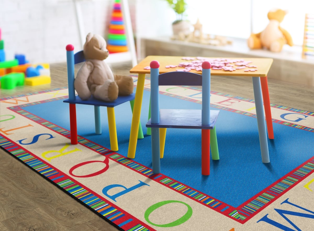 FE309-44A The Alphabet Rectangle Rug - 7 ft. 6 in. x 12 ft.