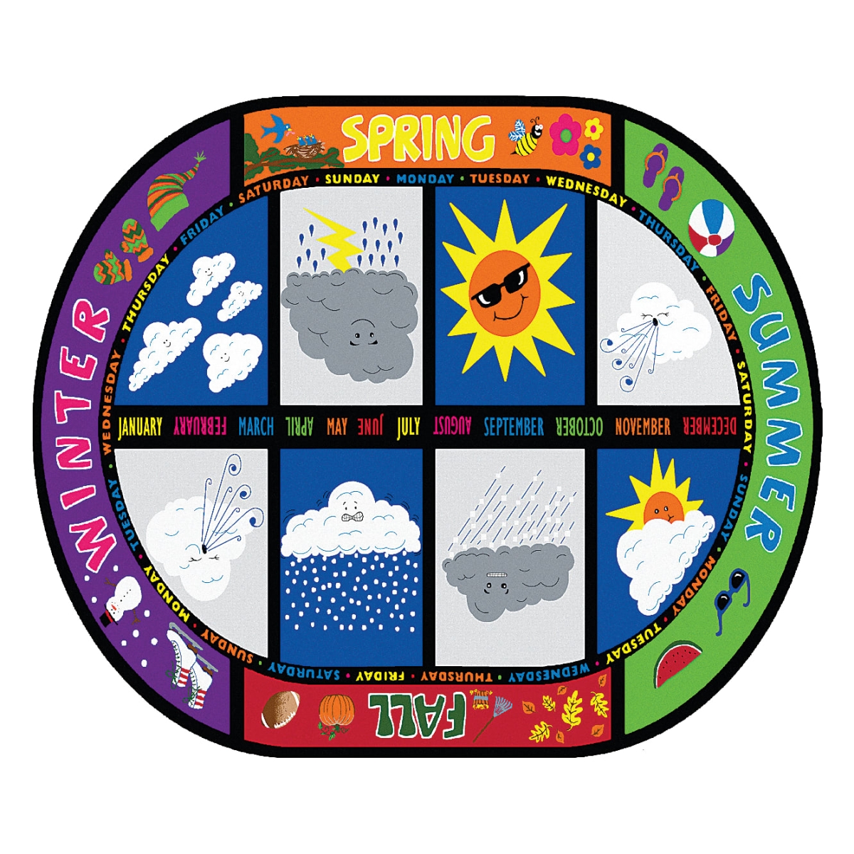 FE132-59A Weather Today Oval Rug - 10 ft. 6 in. x 13 ft. 2 in.