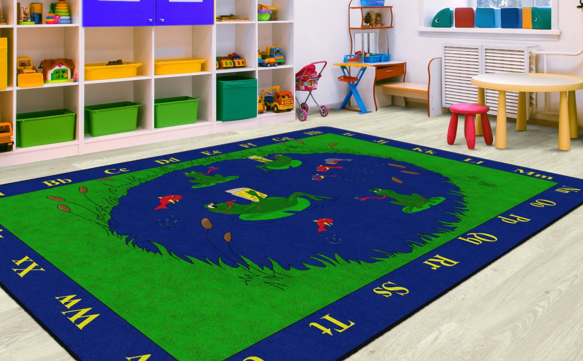 FE142-44A Frogs Rectangle Rug - 7 ft. 6 in. x 12 ft.