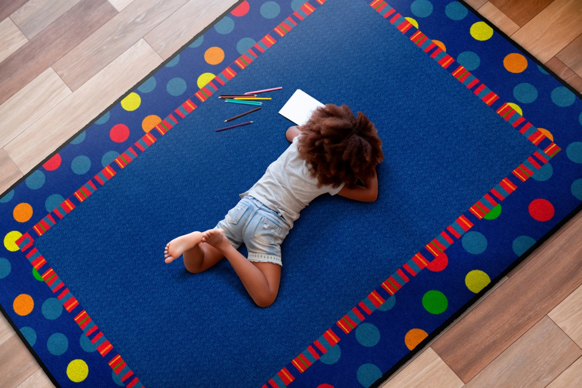 FE429-22A Dots & Stripes Rectangle Rug - 4 x 6 ft.