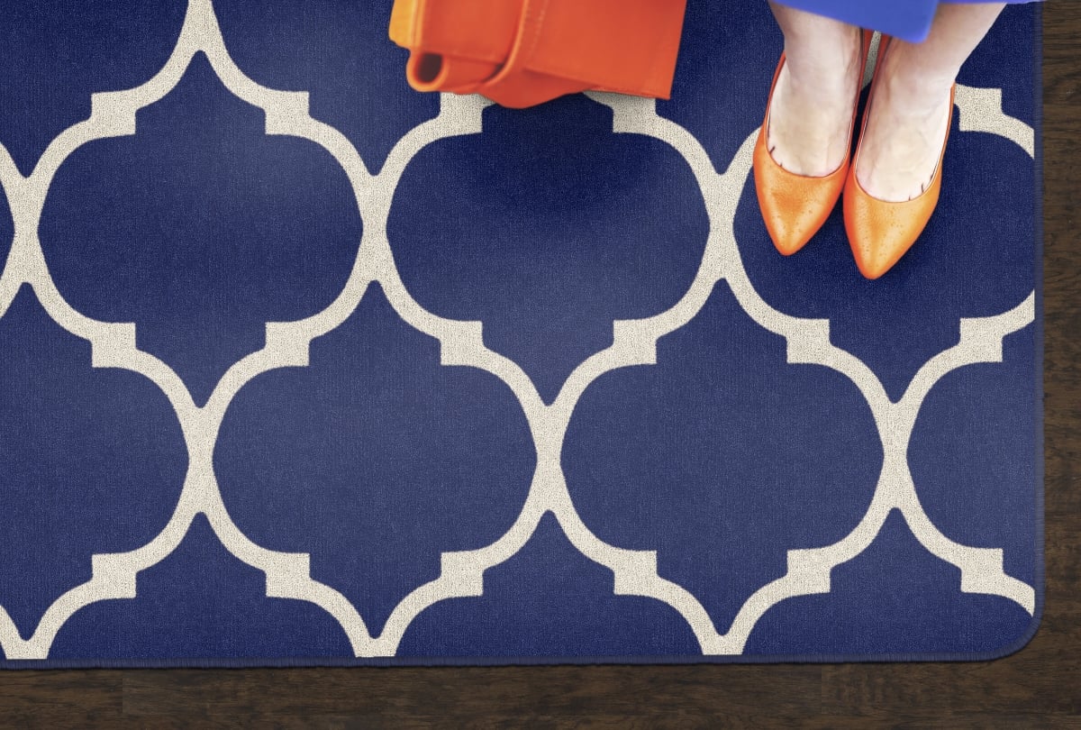FA1376-22FS Trellis Blue Rectangle Rug - 4 x 6 ft.
