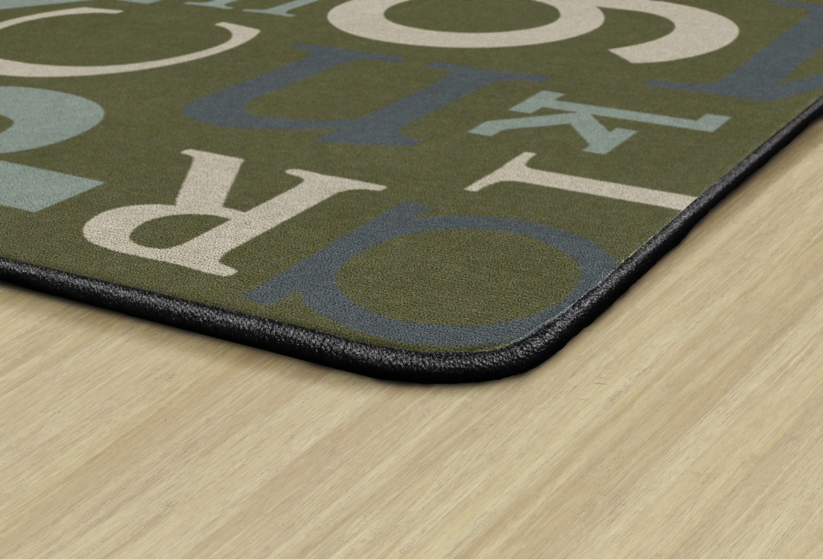 FM217-34A Text Teal Rectangle Rug - 6 x 9 ft.
