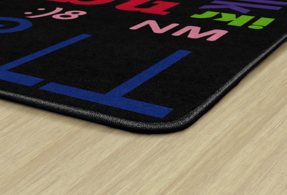 FM207-34A Text Mix Black Rectangle Rug - 6 x 9 ft.