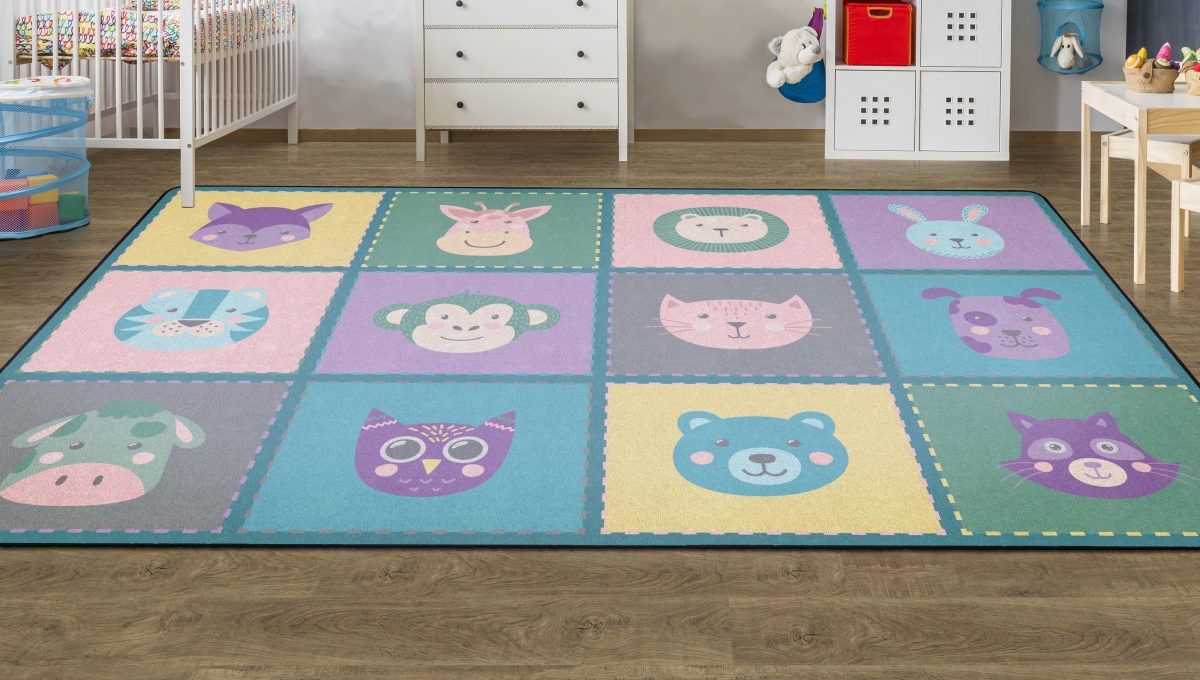 FA1364-44FS Soft Animal Blocks Rug - 7 ft. 6 in. x 12 ft.