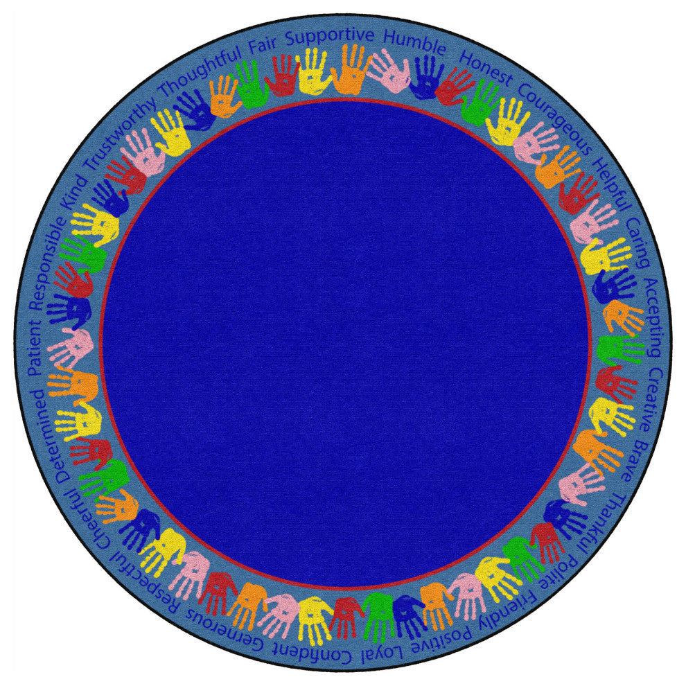 FA1328-71FS Helping Hands Primary Round Rug - 12 ft.