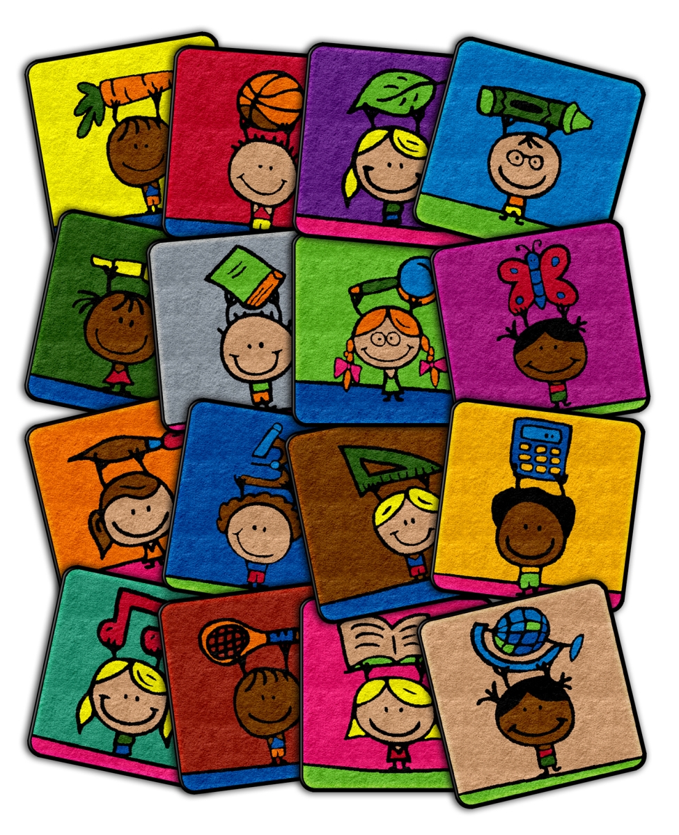 FE251-STA School Kids Square Rug - 16 x 16 in.