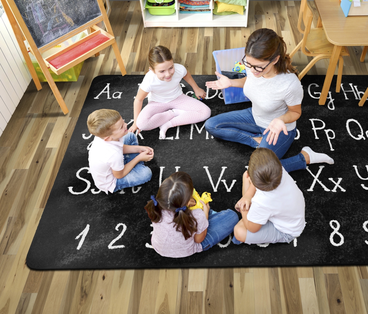 FA1823-32FS Chalkboard Alphabet Rug - 6 ft. x 8 ft. 4 in.