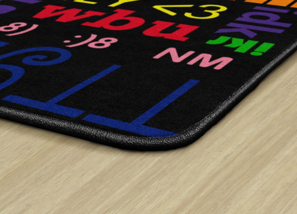 FM207-22A Text Mix Black Rectangle Rug - 4 x 6 ft.