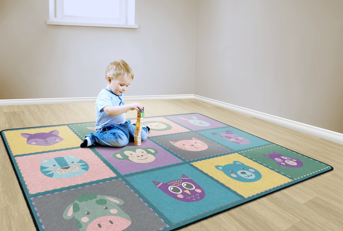 FA1364-32FS Soft Animal Blocks Rug - 6 ft. x 8 ft. 4 in.