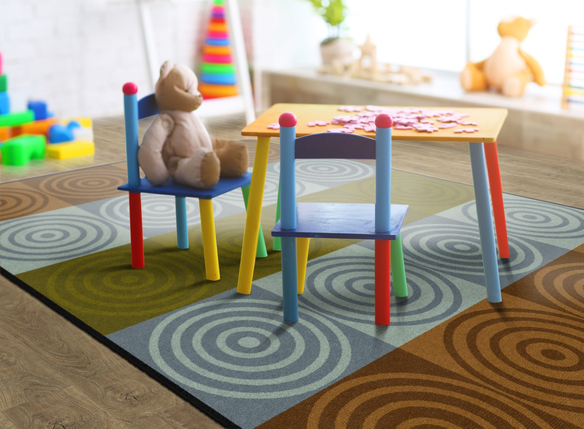 FA1305-32FS Bullseye Blocks Earth Tone Rug - 6 ft. x 8 ft. 4 in.