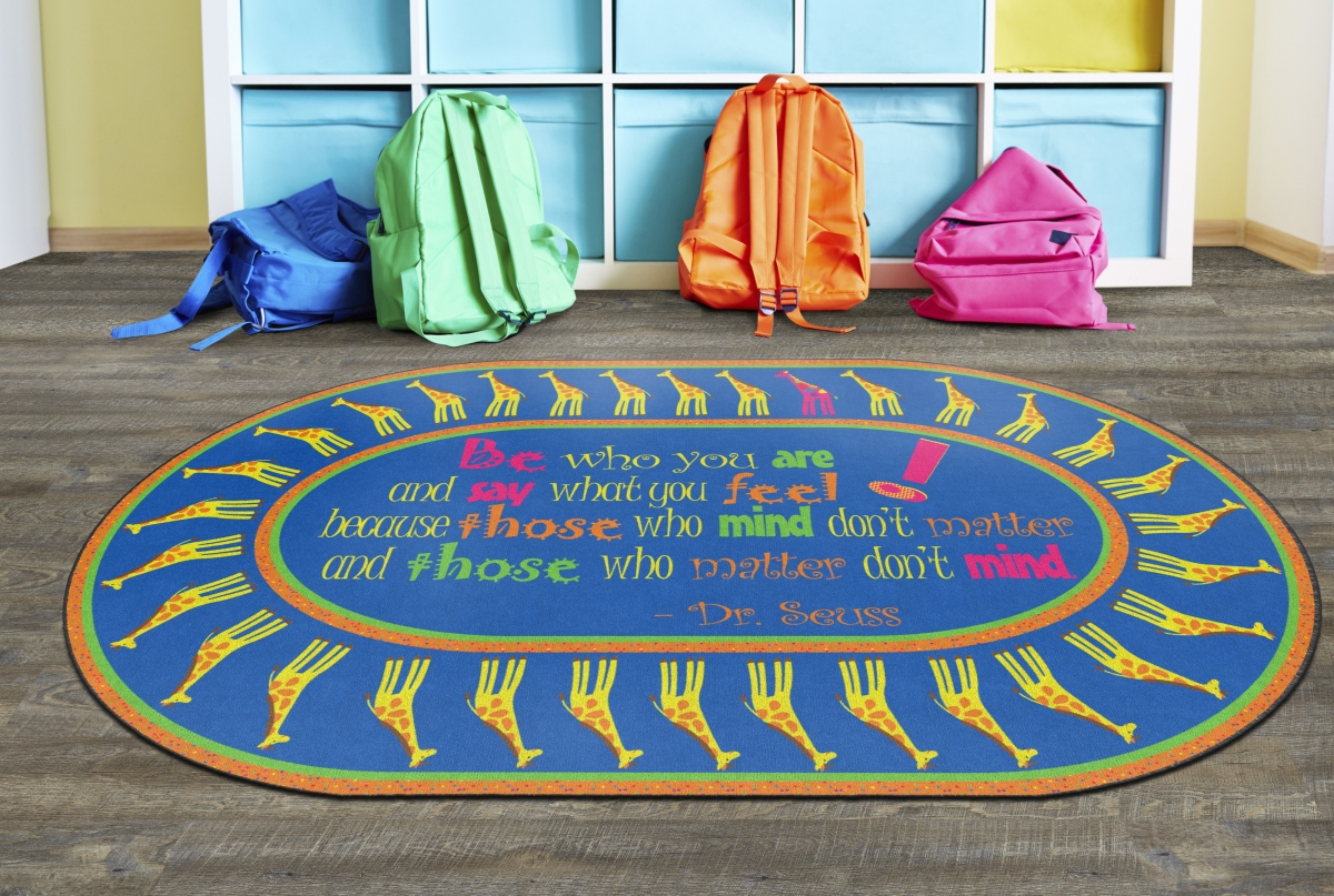 FE270-33A Be Yourself Quotation Oval Rug - 6 ft. x 8 ft. 4 in.