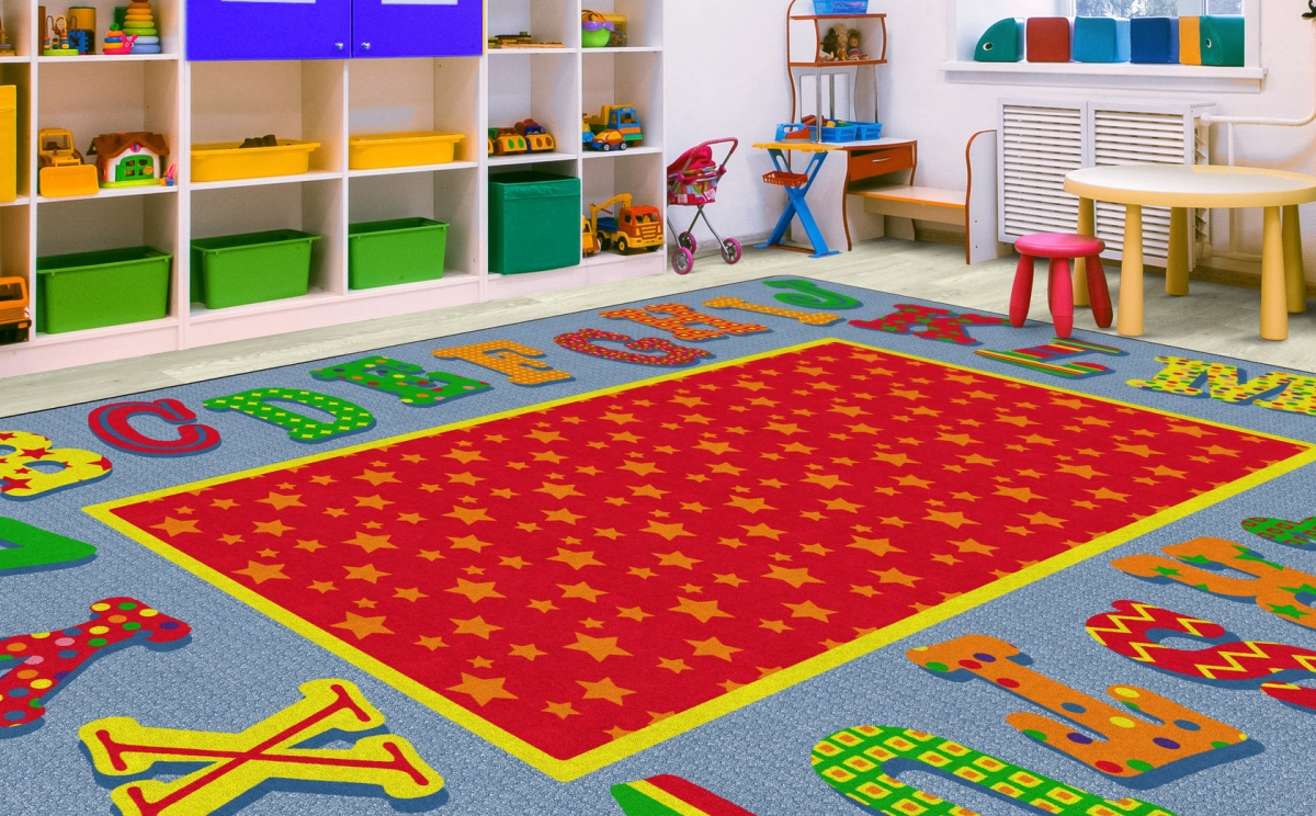 FE280-58A Dancing Alphabet Rectangle Rug - 10 ft. 6 in. x 13 ft. 2 in.