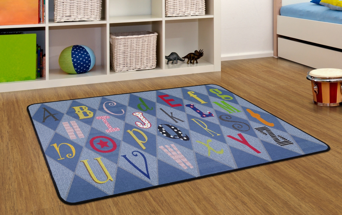 FE299-22A Playful Letters Rectangle Rug - 4 x 6 ft.