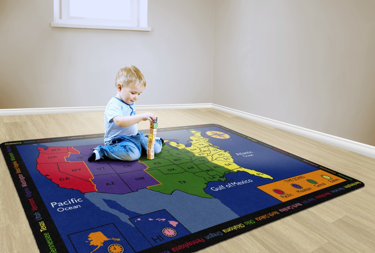 FE135-34A Time Zone Rectangle Rug - 6 x 9 ft.