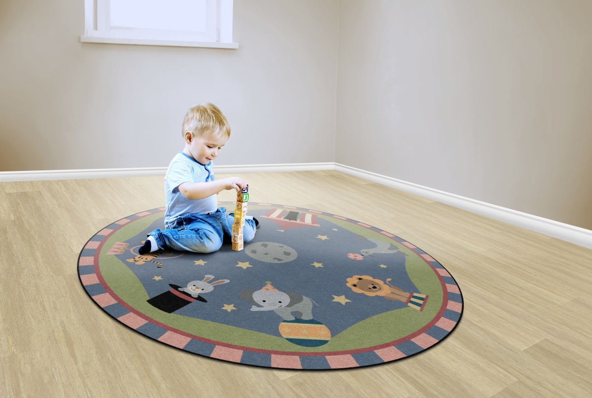 FA1346-27FS Circus Fun Soft Round Rug - 6 ft.