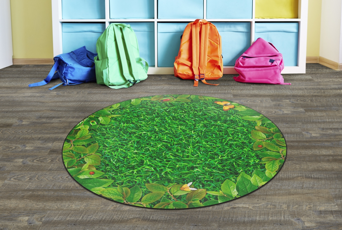 FA1361-27FS Backyard Bugs Round Rug - 6 ft.