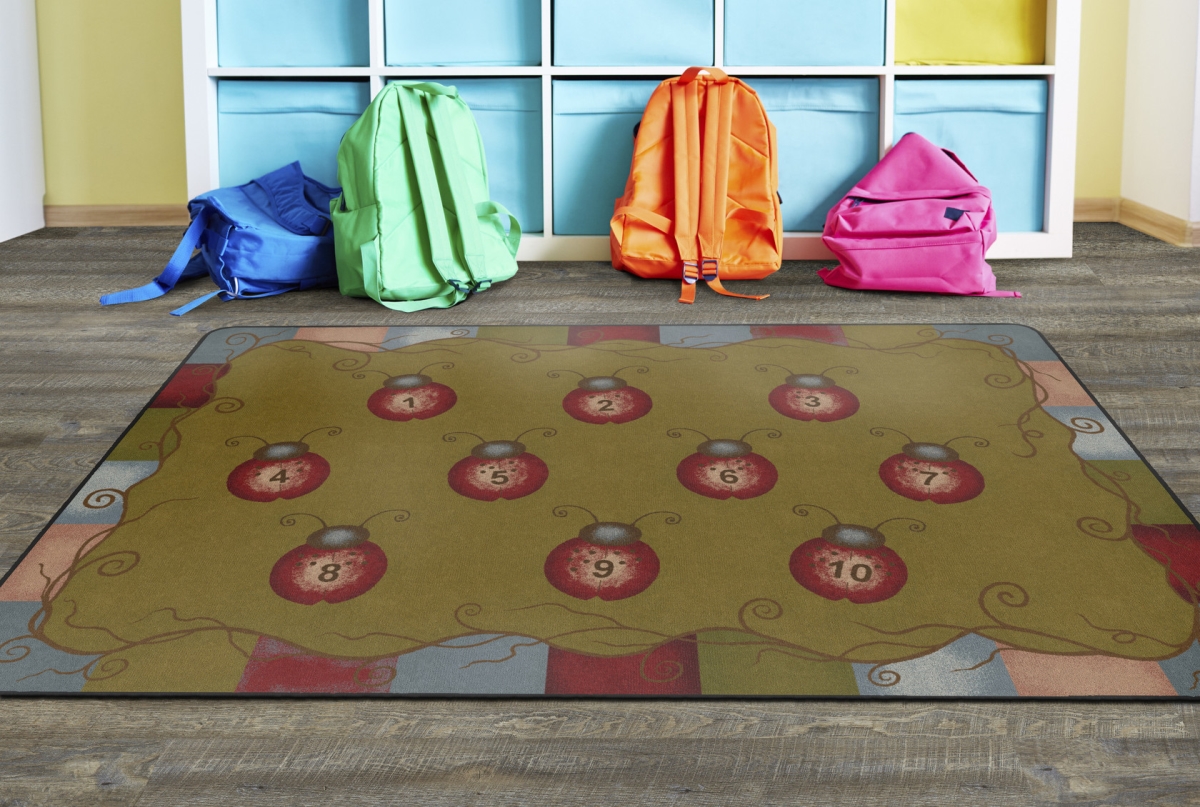 FM176-32A Ladybug Numbers Tranquility Rectangle Rug - 5 ft. 10 in. x 8 ft. 4 in.