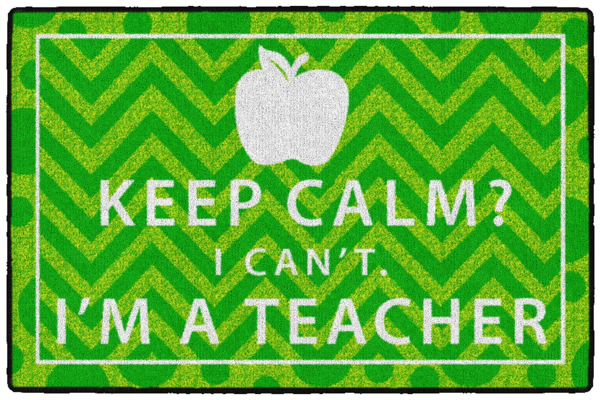 CE358-22W Keep Calm I Cant Green Rectangle Rug - 4 x 6 ft.