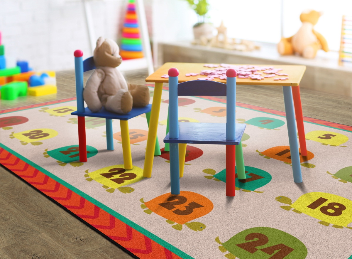 FE278-44A Counting Turtles Rectangle Rug - Seats 24 - 7 ft. 6 in. x 12 ft.