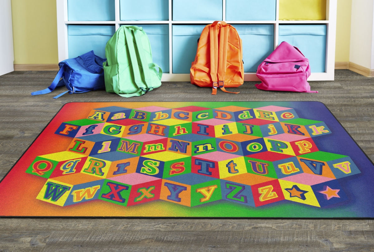 FE104-32A Kaleidoscope Blocks Rectangle Rug - 5 ft. 10 in. x 8 ft. 4 in.