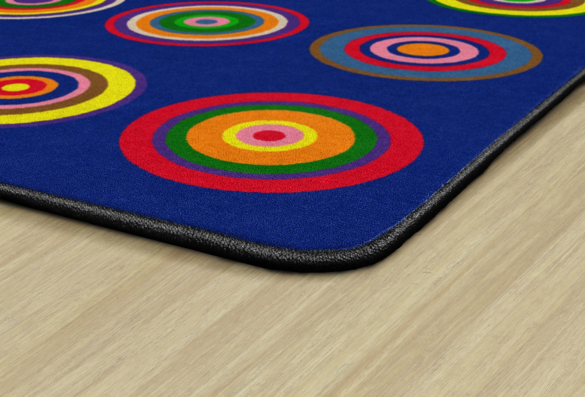 FE159-32A Color Rings Indigo Rectangle Rug - Seats 20 - 5 ft. 10 in. x 8 ft. 4 in.