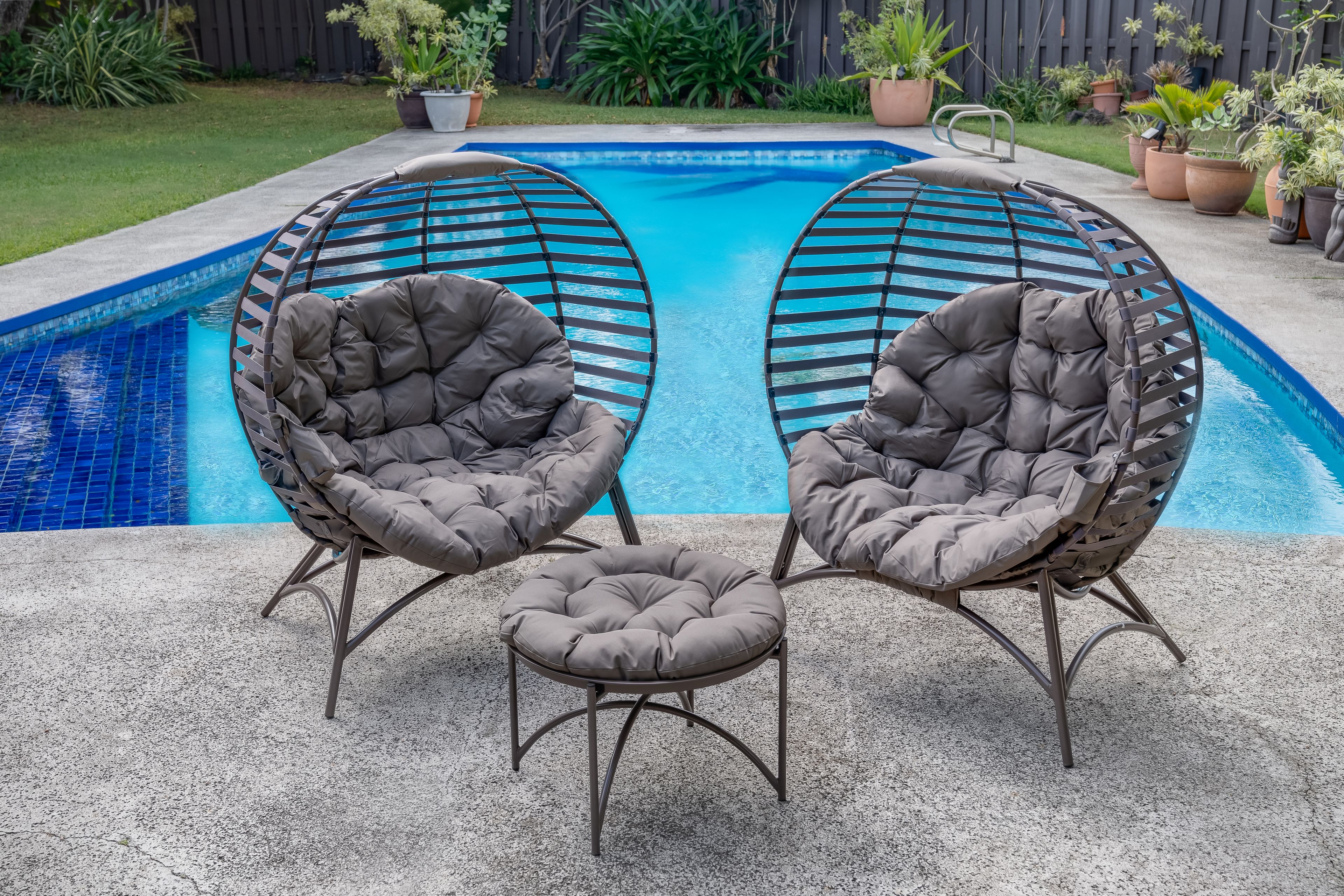 Picture of Flowerhouse FHMOD400-SAND-SET Cozy Modern Ball Chair Conversation Set