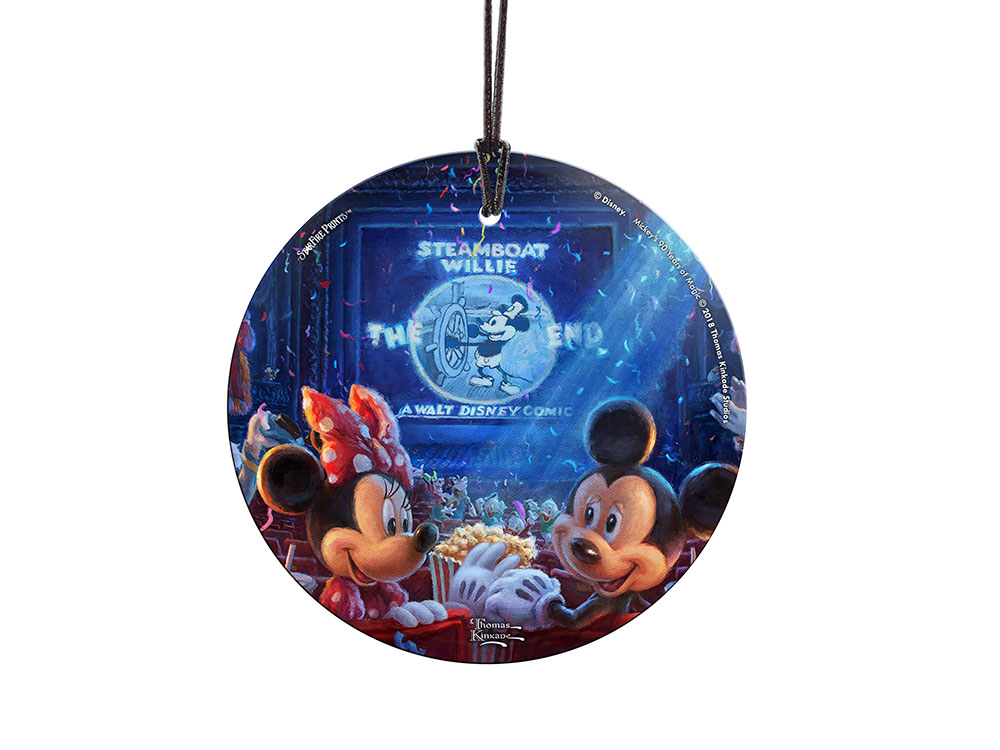 SPCIR866 Thomas Kinkade 90 Years of Mickey StarFire Prints Hanging Glass -  Trend Setters