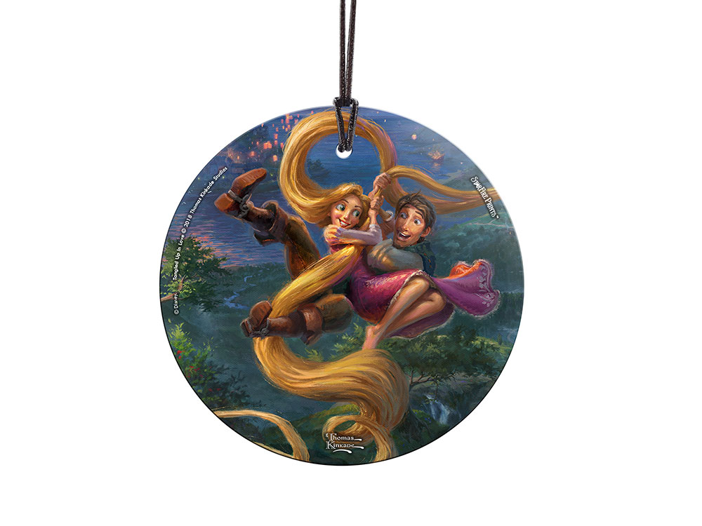 Thomas Kinkade Tangled Up In Love StarFire Prints Hanging Glass