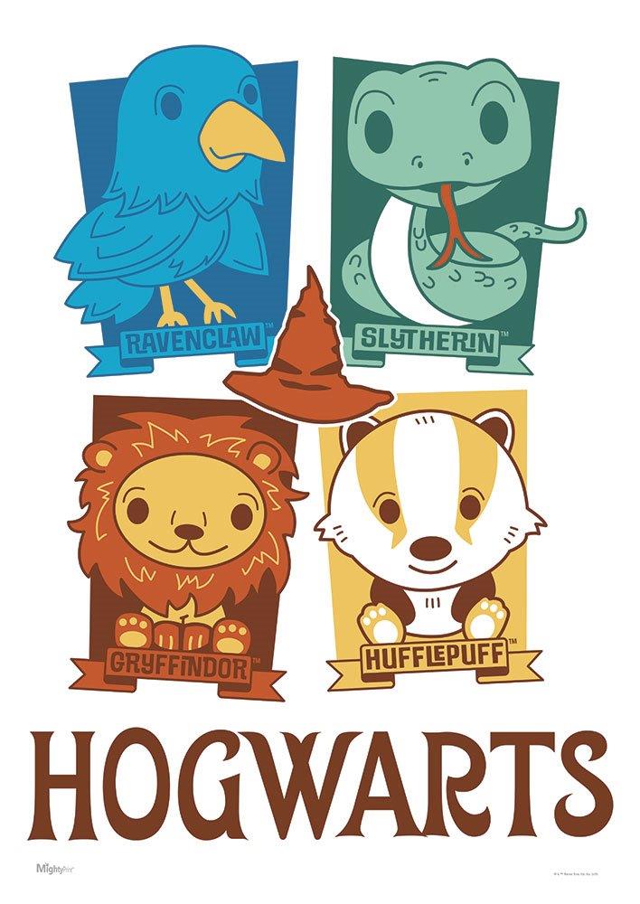 Harry Potter Chibi Hogwarts Houses MightyPrint Wall Art