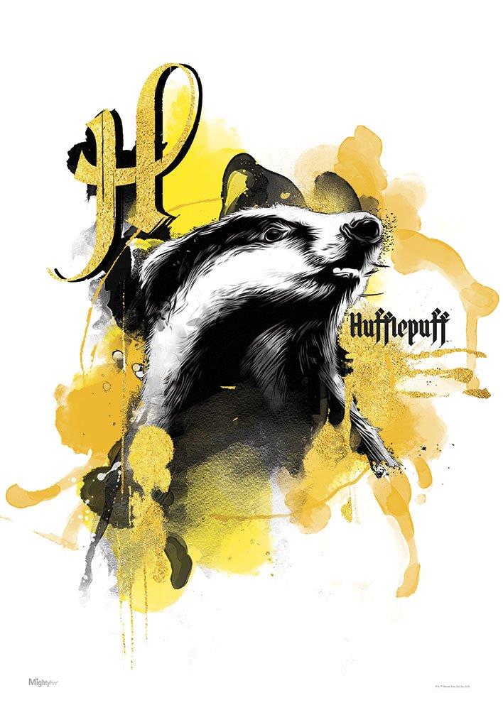 Harry Potter House Urban Watercolor - Hufflepuff MightyPrint Wall Art