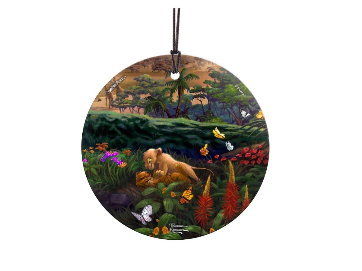 Thomas Kinkade Lion King Return to Pride Rock - Young Simba & Nala StarFire Prints Hanging Glass