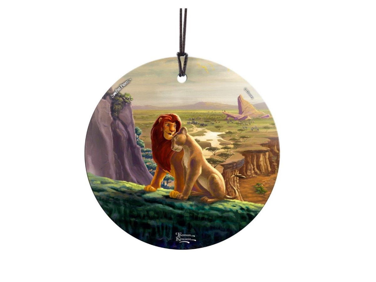 Thomas Kinkade Lion King Return to Pride Rock - Simba & Nala StarFire Prints Hanging Glass