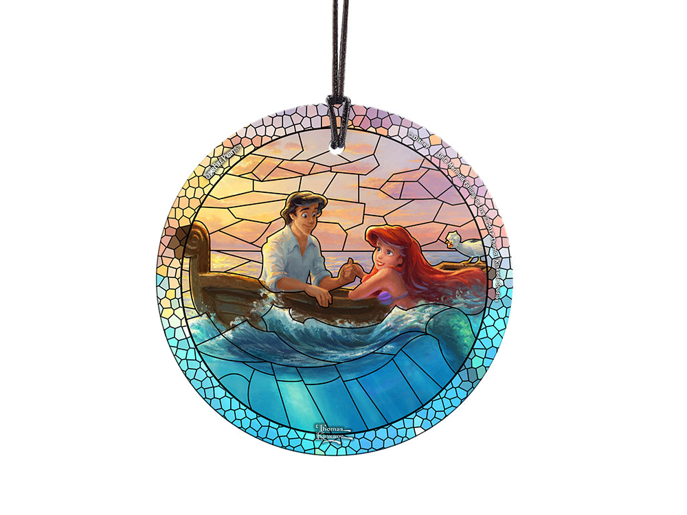 Thomas Kinkade Little Mermaid Falling in Love - Stained Glass StarFire Prints Hanging Glass