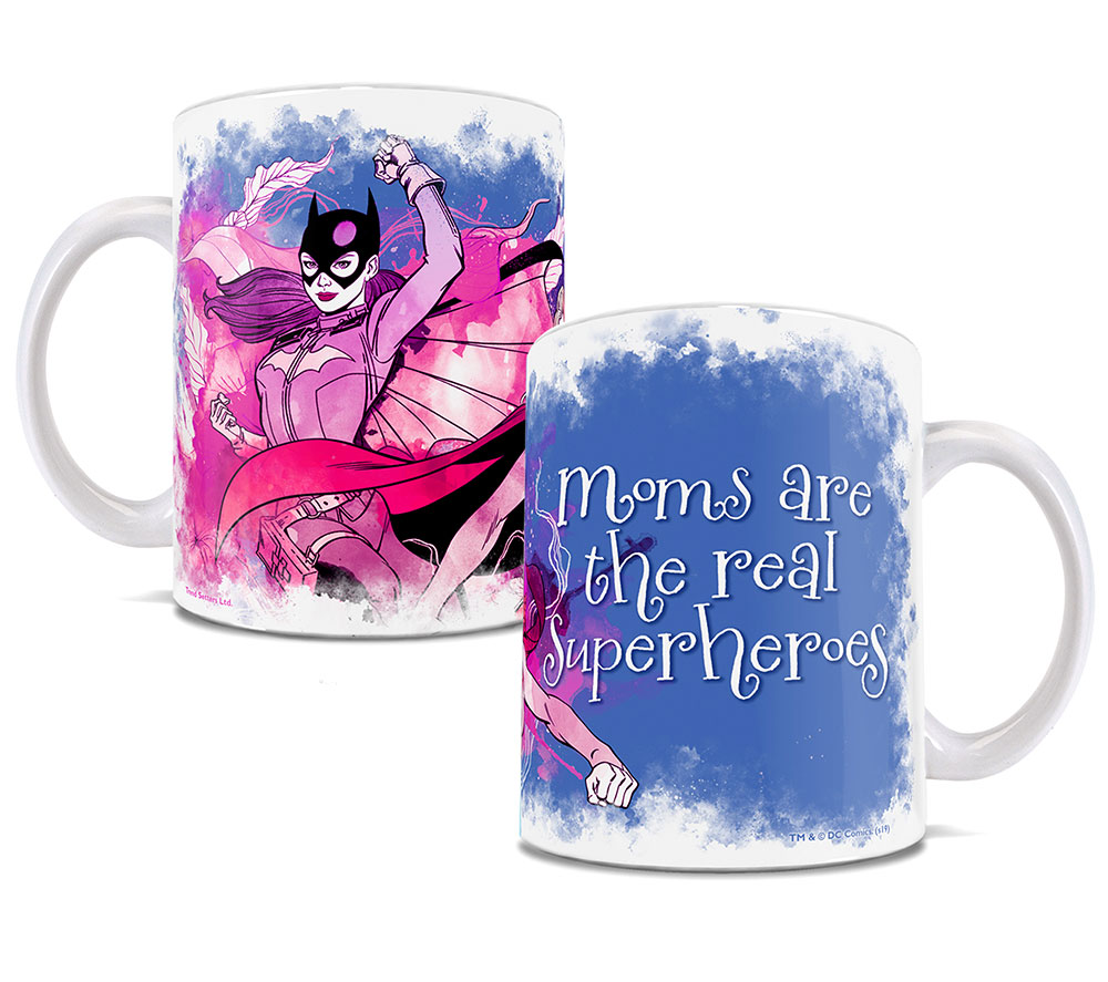 Picture of Trend Setters WMUG976 DC Women Mothers Day Batgirl & Supergirl Watercolor Ceramic Mug, White