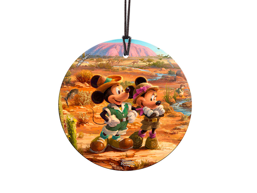 SPCIR988 Thomas Kinkade Minnie & Mickey in the Outback StarFire Prints Hanging Glass