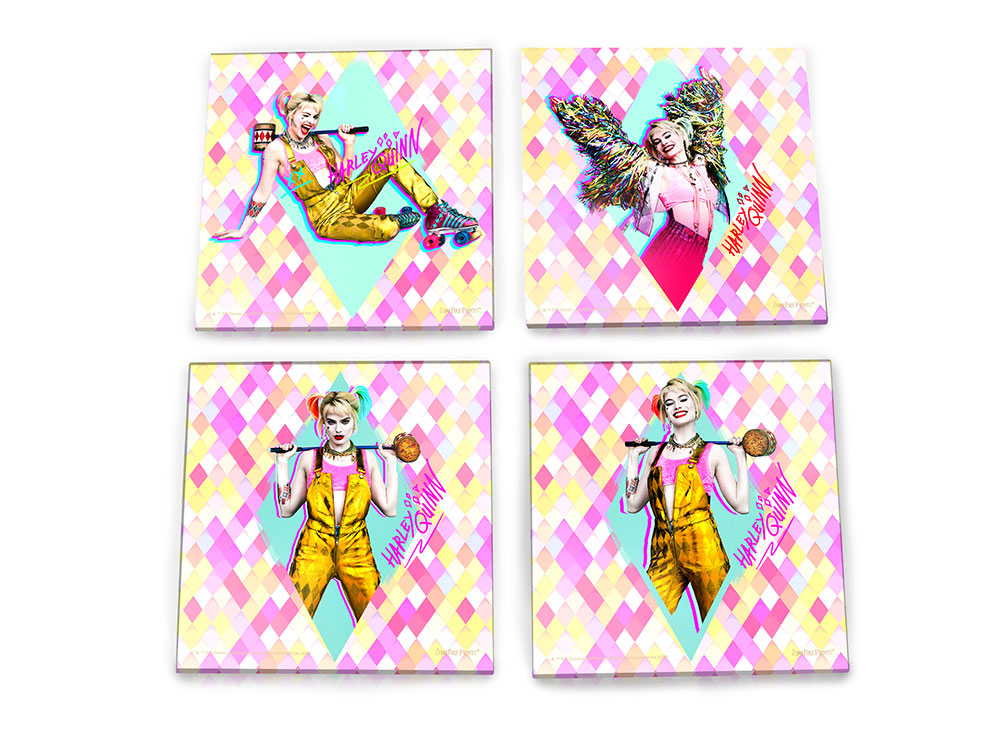 Picture of Trend Setters SPCSTR1050 Birds of Prey Harley Quinn StarFire Prints Glass Coaster Set