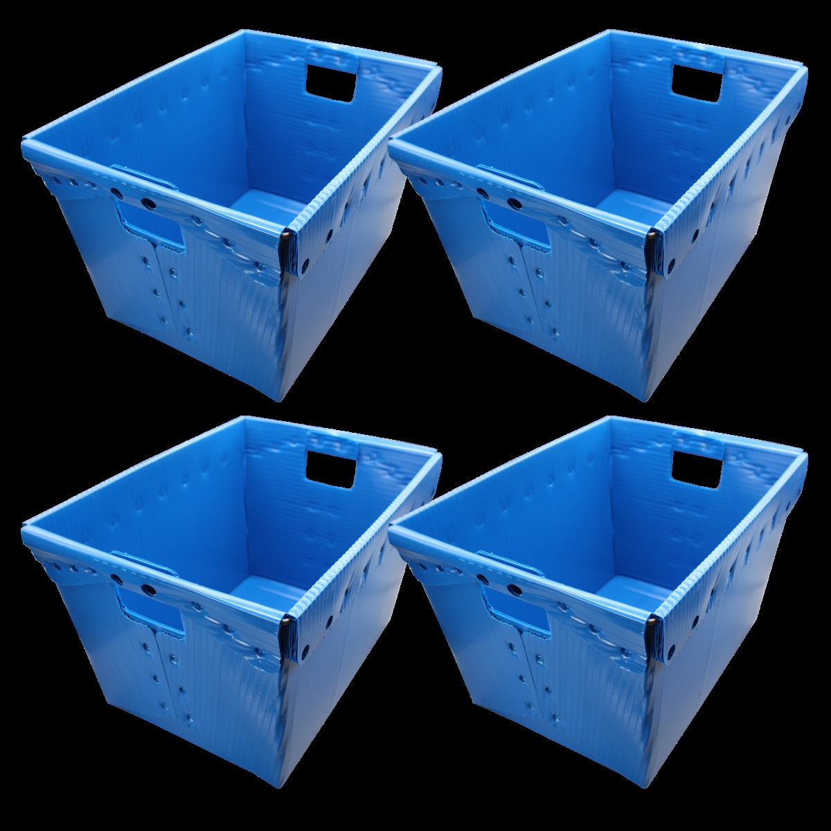 Flipside Products  Blue Plastic Storage Postal Tote - 4 Pack