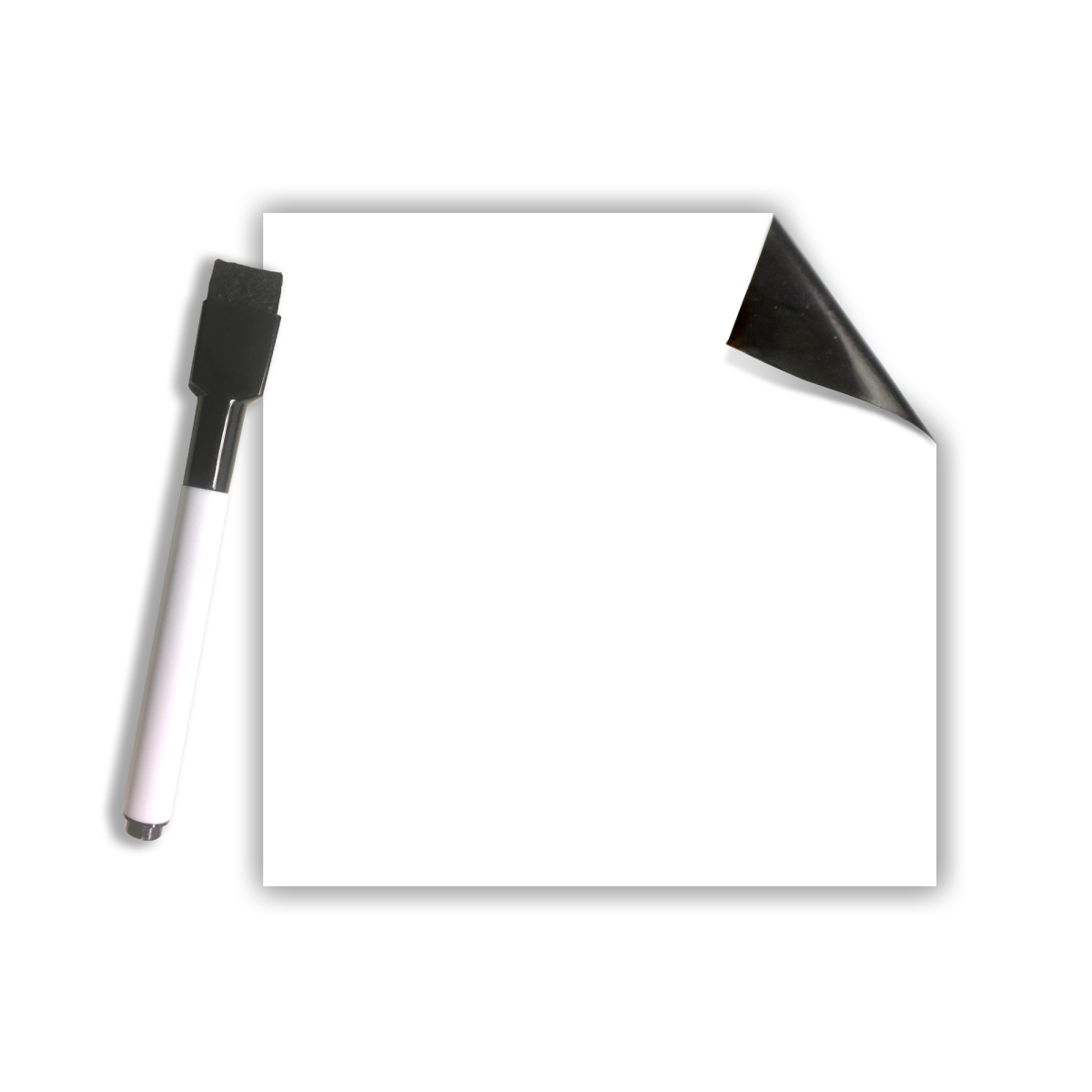5' x 5' White Dry Erase Stickables w/ Dry Erase Marker - 1 Pack of 12 Sheets