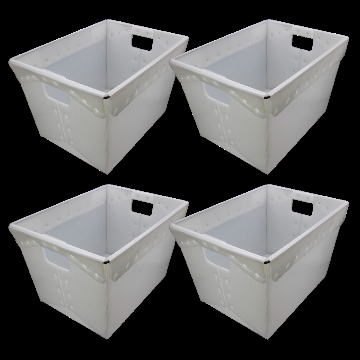 Translucent Plastic Storage Postal Tote - 4 Pack