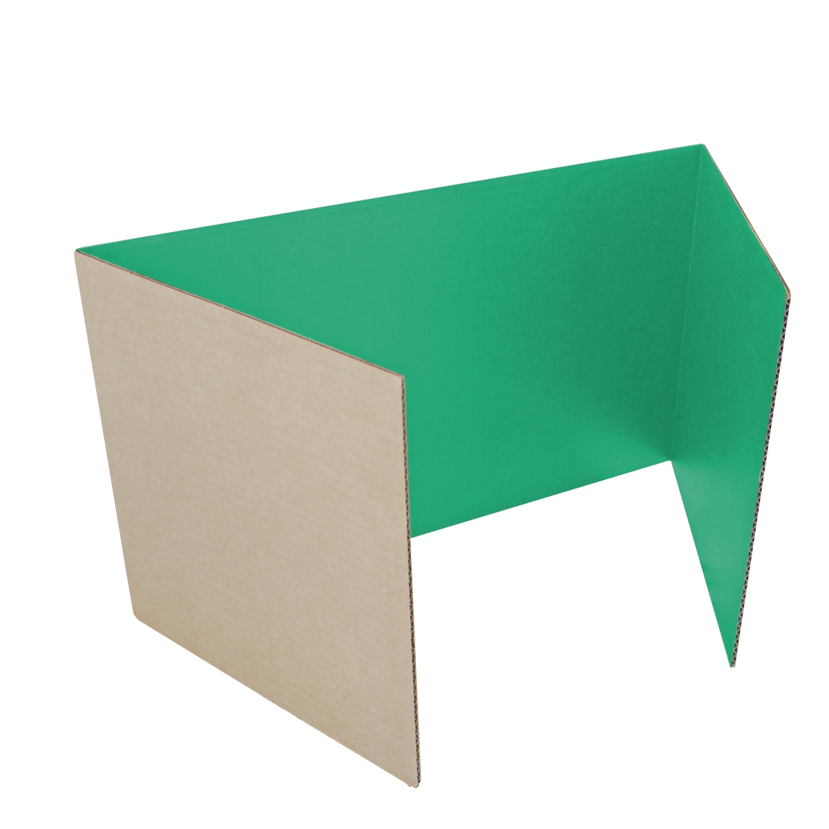 18' x 48' Green Corrugated Study Carrel - Pack of 12