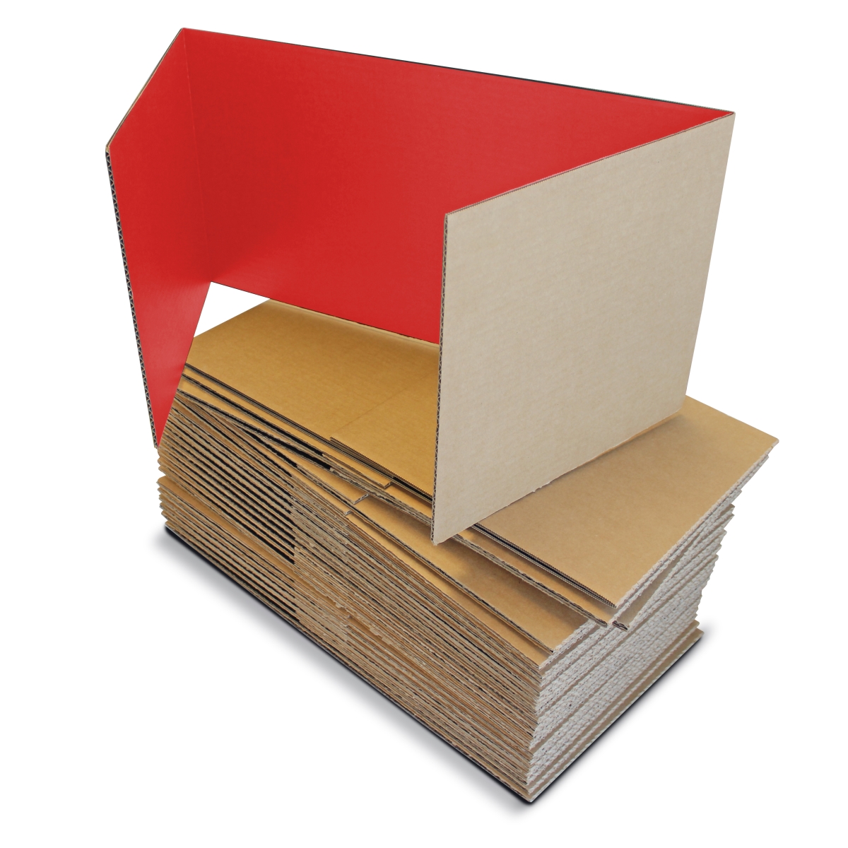 12' x 48' Red Corrugated Study Carrel - Pack of 24