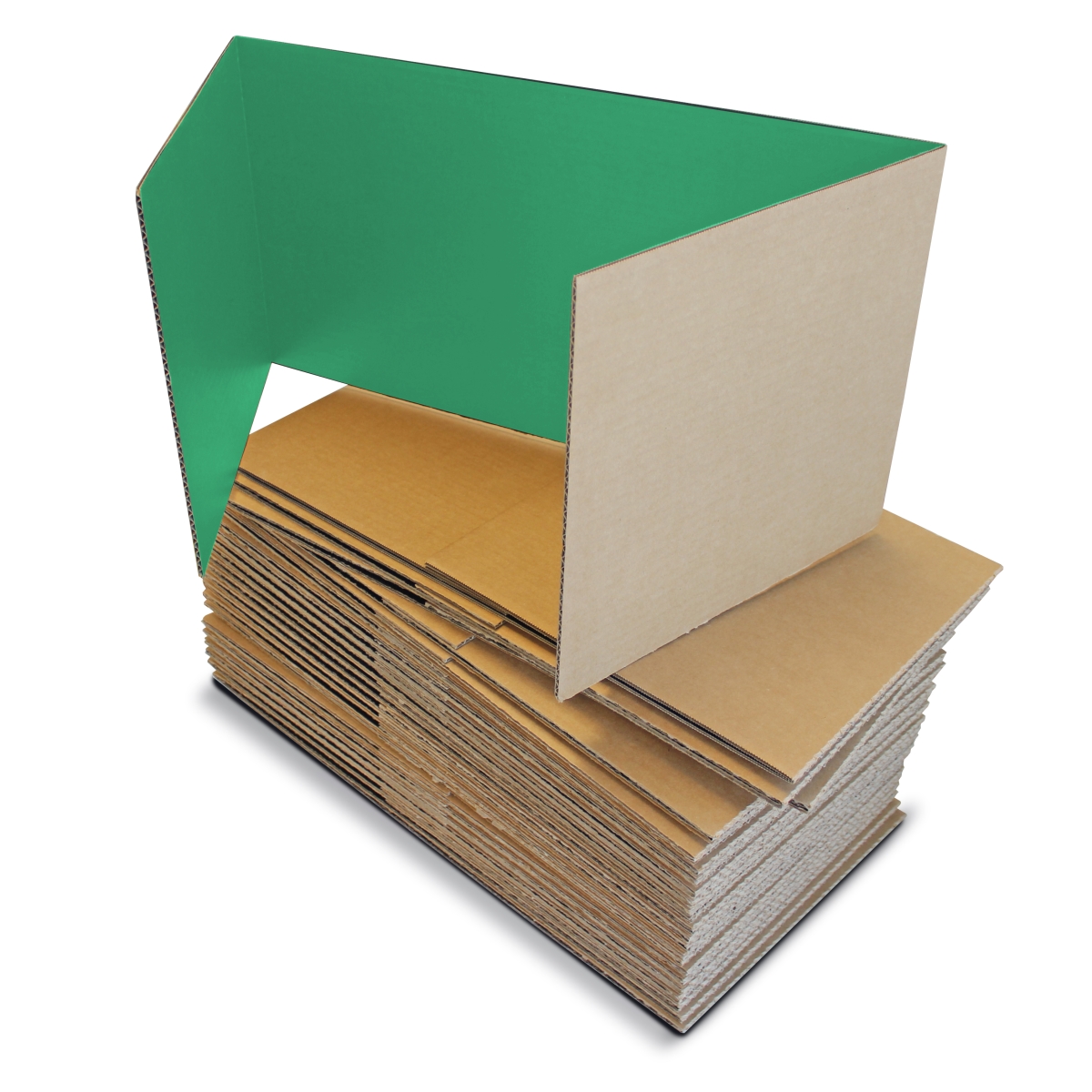 12x48 Green Corrugated Study Carrel - Pack of 24
