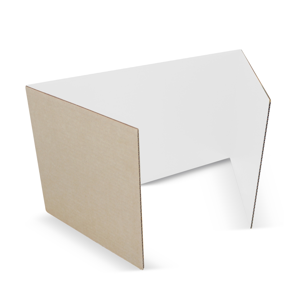18' x 48' White Corrugated Study Carrel - Pack of 12