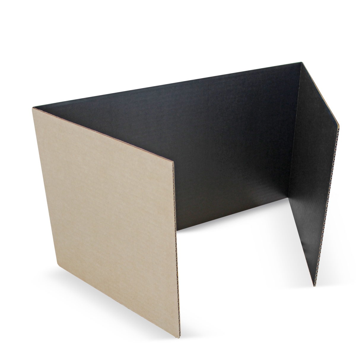 18' x 48' Black Corrugated Study Carrel - Pack of 12