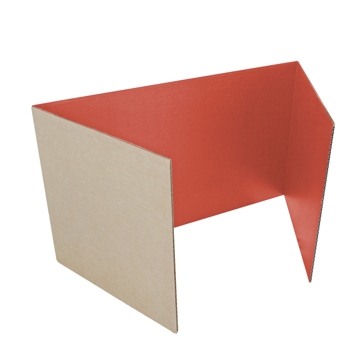 18' x 48' Red Corrugated Study Carrel - Pack of 12