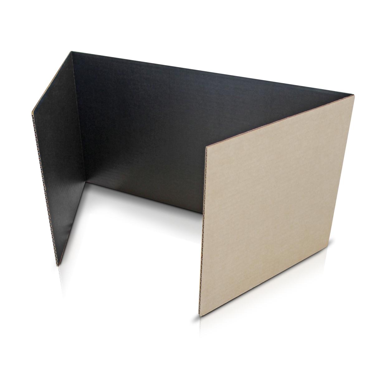 12 x 48 Study Carrel Black Corrugated Bulk Pack of 12