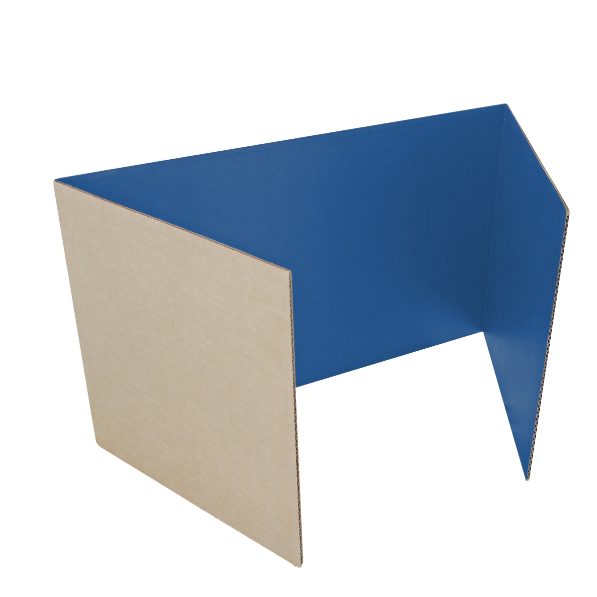 18' x 48' Blue Corrugated Study Carrel - Pack of 12