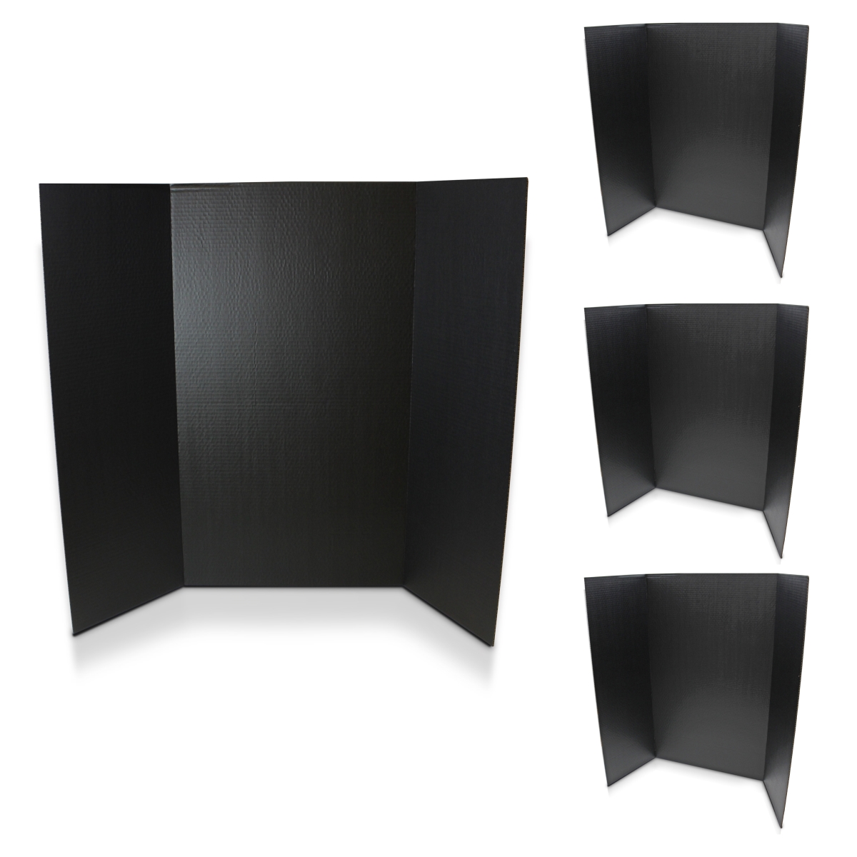 36' x 48' Black Presentation Project Board, Trifold Picture Board - 4 Pack