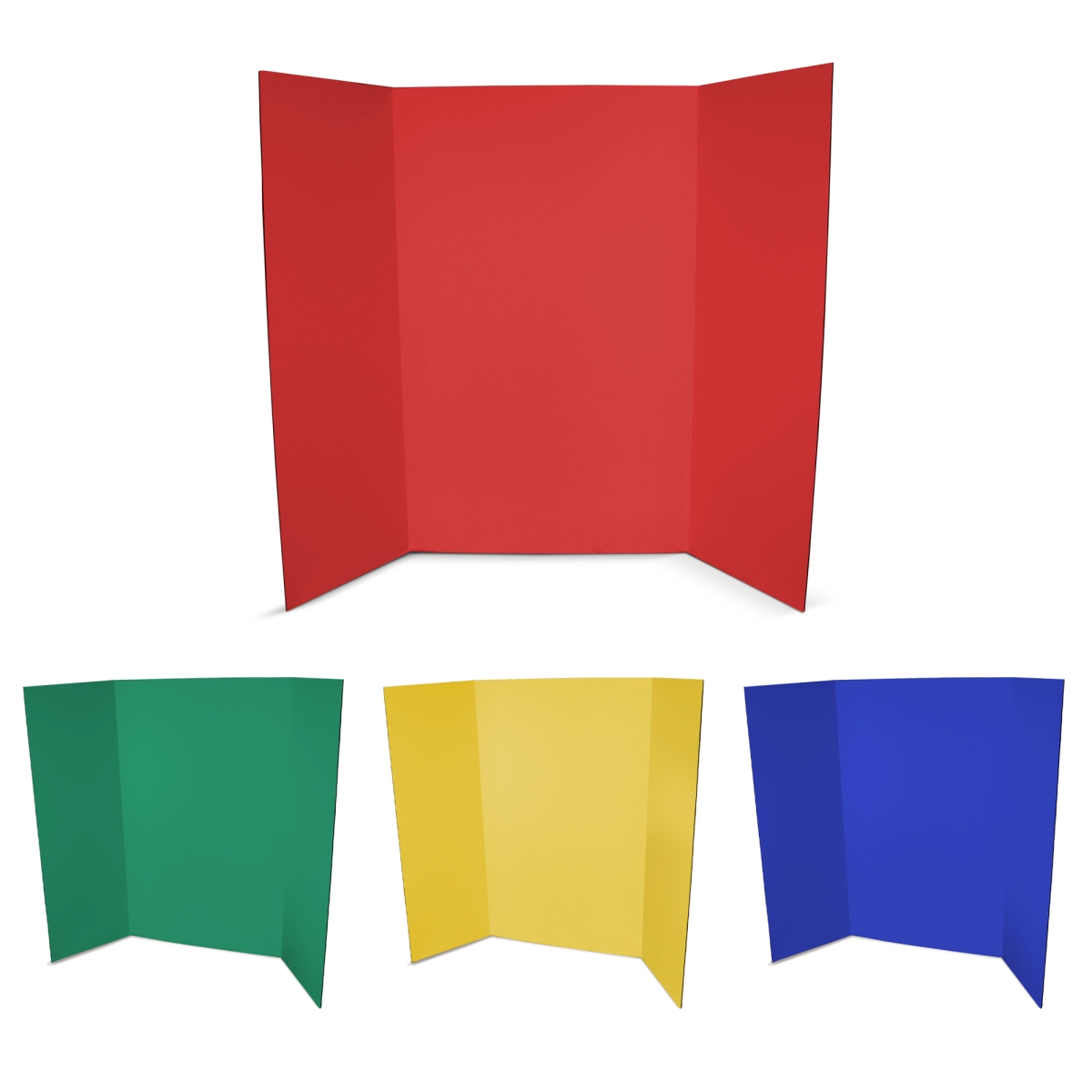 36' x 48' Assorted Colors Presentation Project Board, Trifold Picture Board - 4 Pack