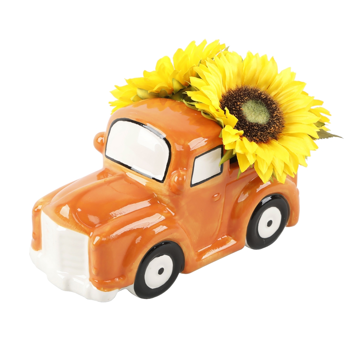 10.25'L Sunflowers Truck Ceramic 8X4X6